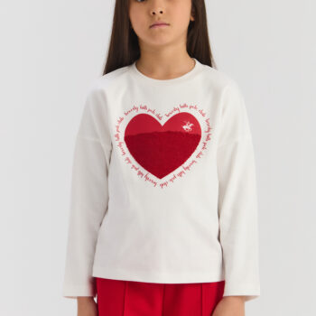 Детска блуза BEVERLYHILLS POLO CLUB за момиче HEART SHAPE с щампа