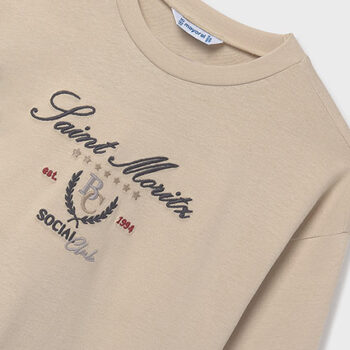 Детска памучна блуза Mayoral за момиче с щампа oversize