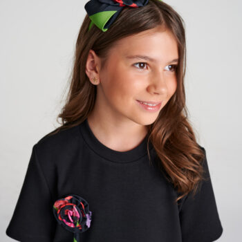 Детски диадема LIA LEA с ефектен дизайн FLOWERY BLACK