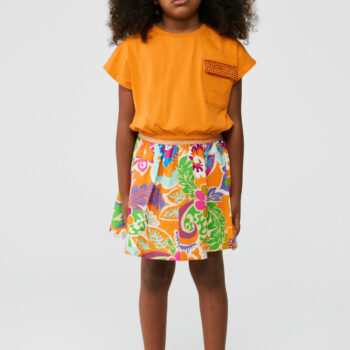 Детски къс топ TYESS ORANGE BOHO за момиче