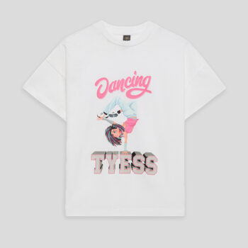 Детска тениска TYESS PINK VARSITY за момиче с щампа