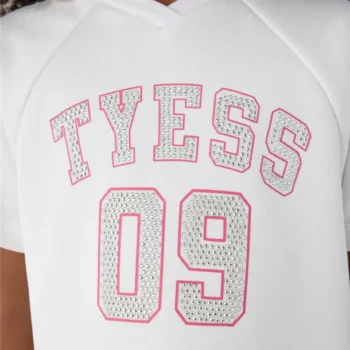Детска спортно-елегантна рокля TYESS PINK VARSITY с яка