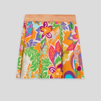 Детска пола TYESS ORANGE BOHO с флорален мотив