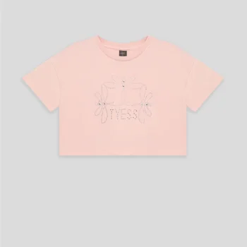 Детска къса тениска TYESS MONOGRAM за момиче с щампа