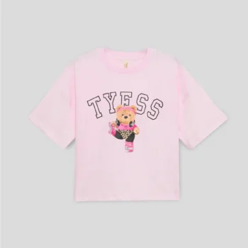 Детска тениска TYESS SPORTS PINK ONE за момиче с щампа