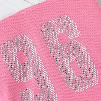 Детска скъсена тениска TYESS PINK VARSITY за момиче