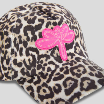 Детска шапка TYESS SPORTS PINK ONE за момиче с леопардов принт